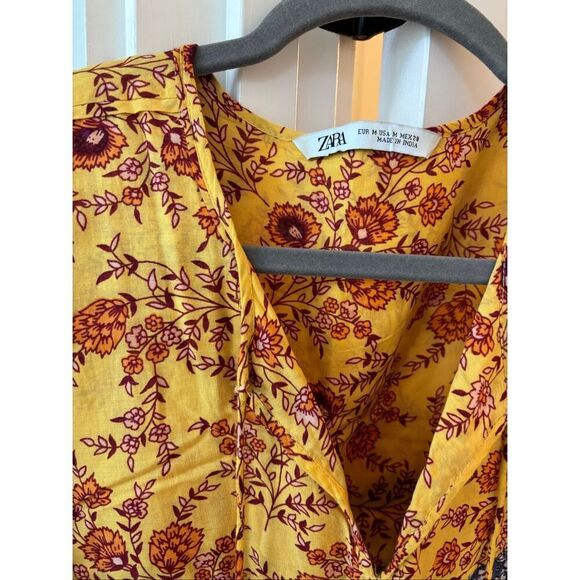 NWOT Zara blue combined print kaftan dress, Med $139 - Picture 9 of 10